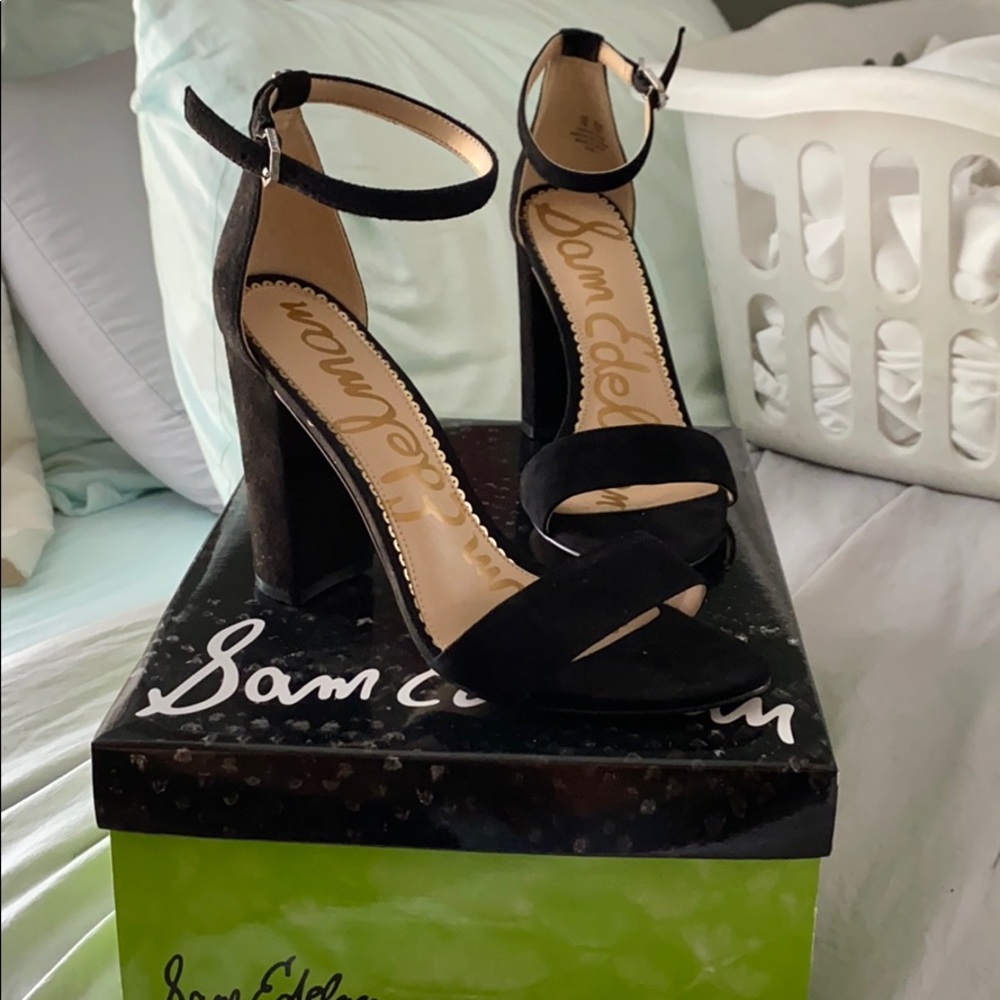 Sam Edelman Velvet Block Heels